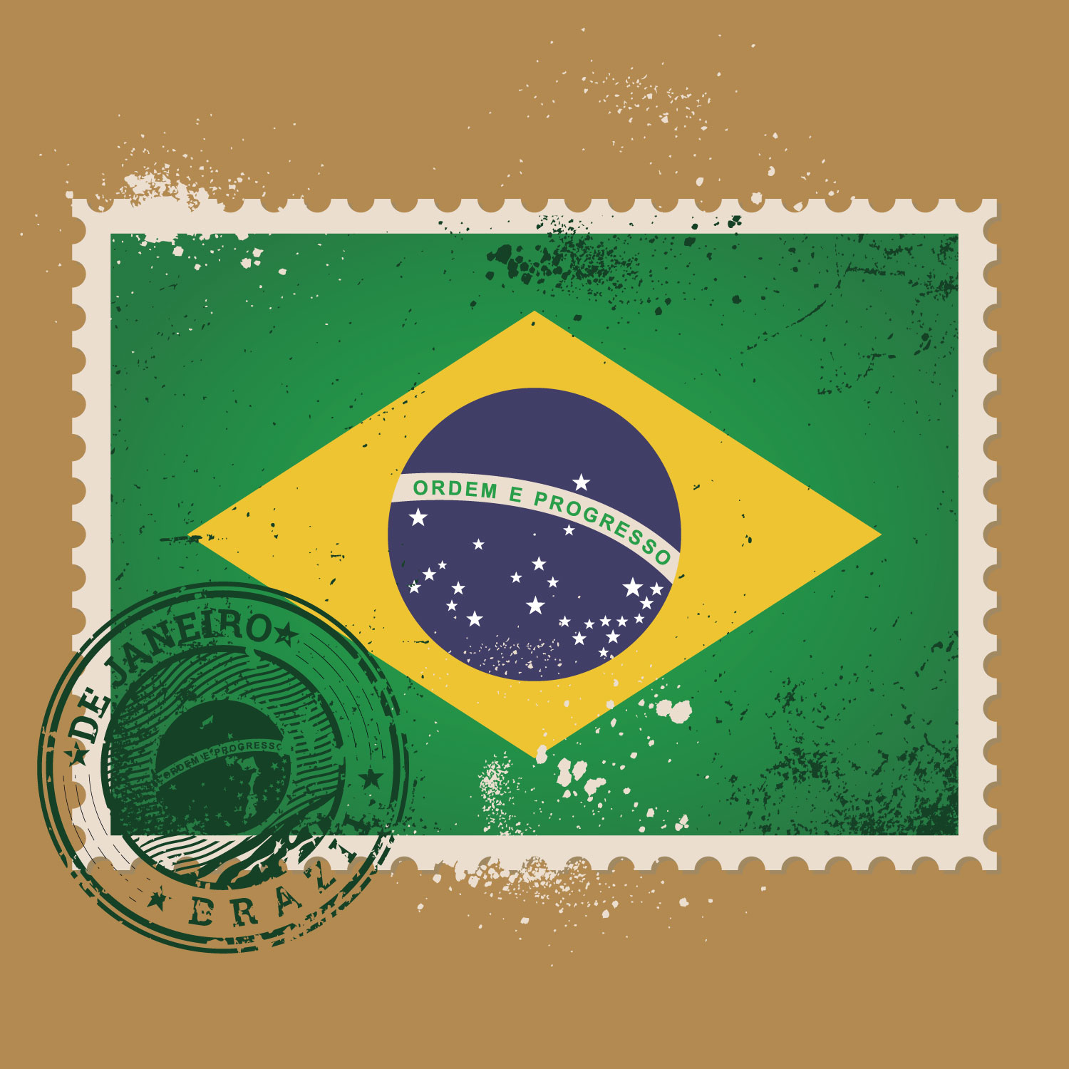 Brasil Postage Stamp 218132 Vector Art at Vecteezy