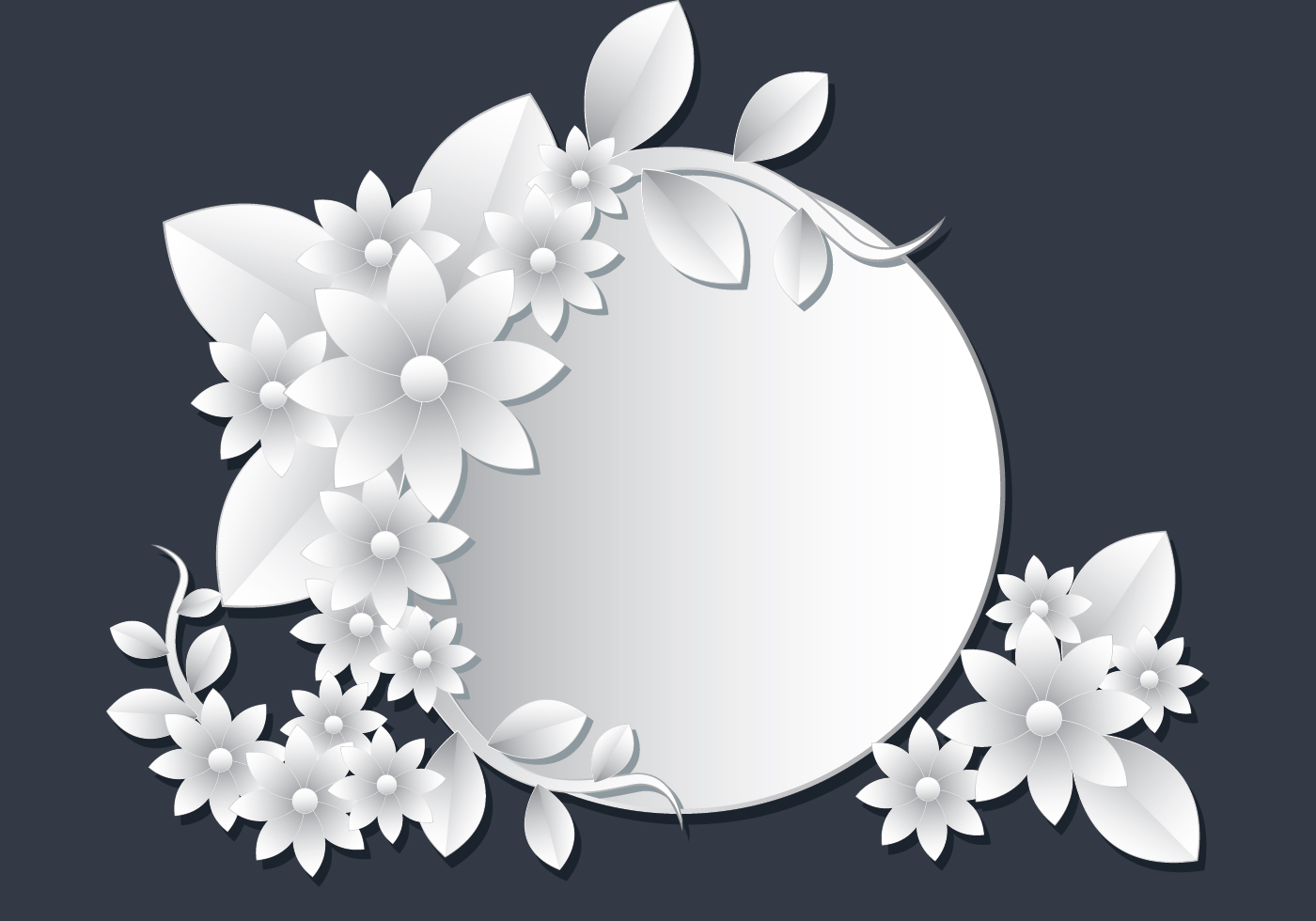 Download 3D White Floral Papercraft - Download Free Vectors ...