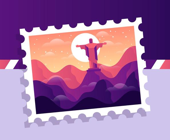 Brasil Postage Stamp Illustration vector