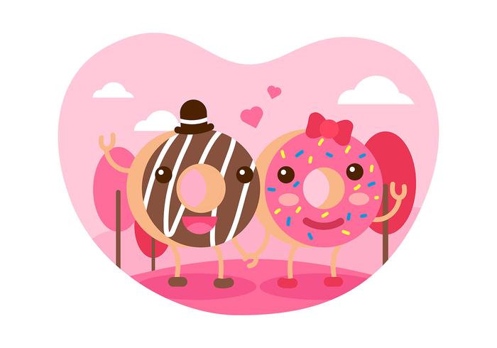 Donuts Pareja Vector