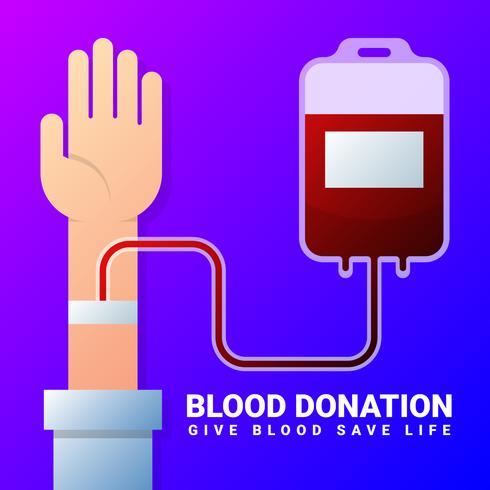 Blood Donor Transfusion Flat Illustration vector