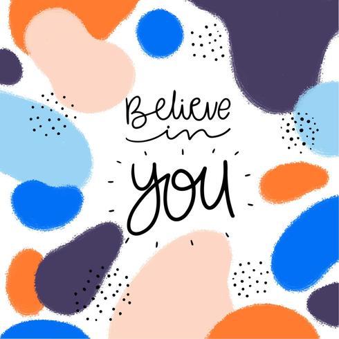 Colorful Abstract Shapes With Beautiful Quote vector