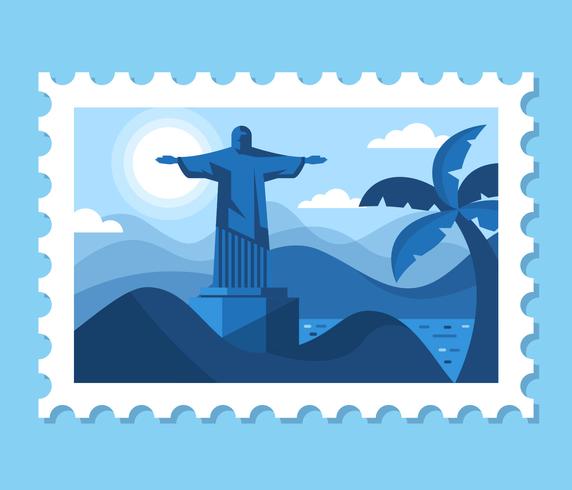 Brasil Postage Scenery Illustration vector