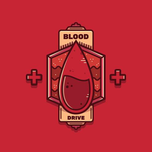 Blood Drive Badge Vector