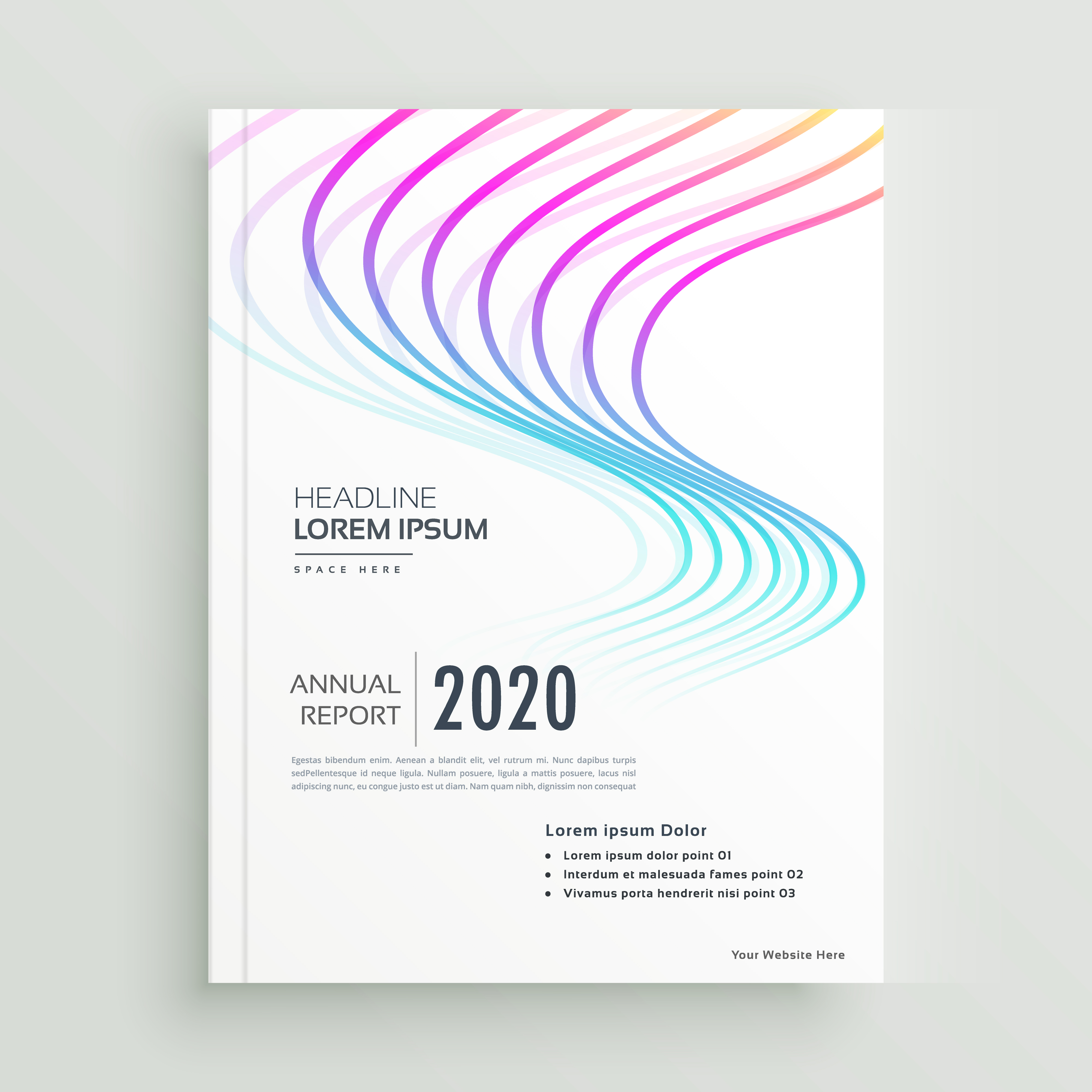 Modern Business Book cover Page Design With Wavy Shape Download Free 