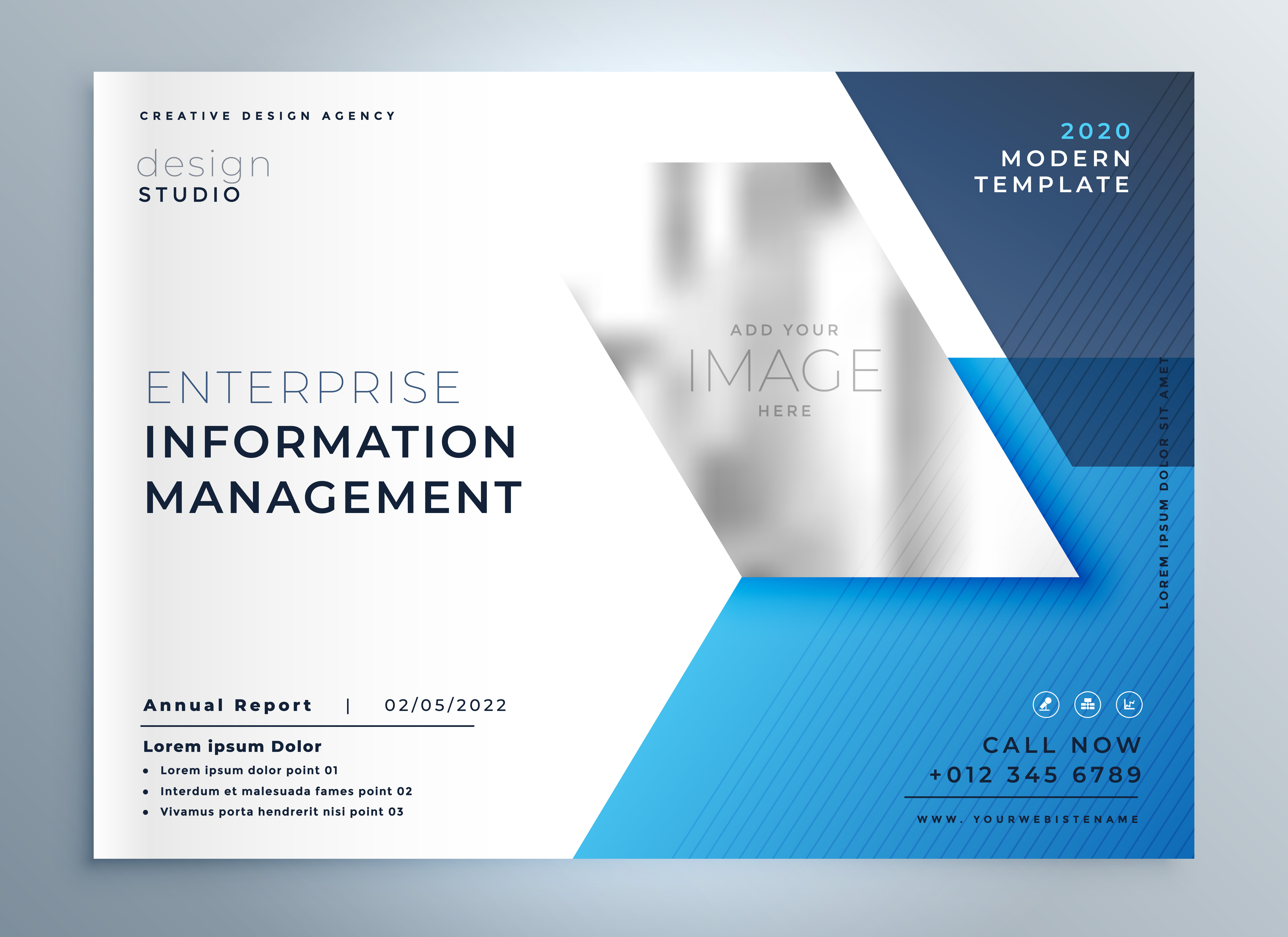 blue geometric business brochure  presentation  template 