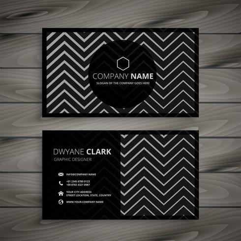 dark business card design with zigzag line shapes