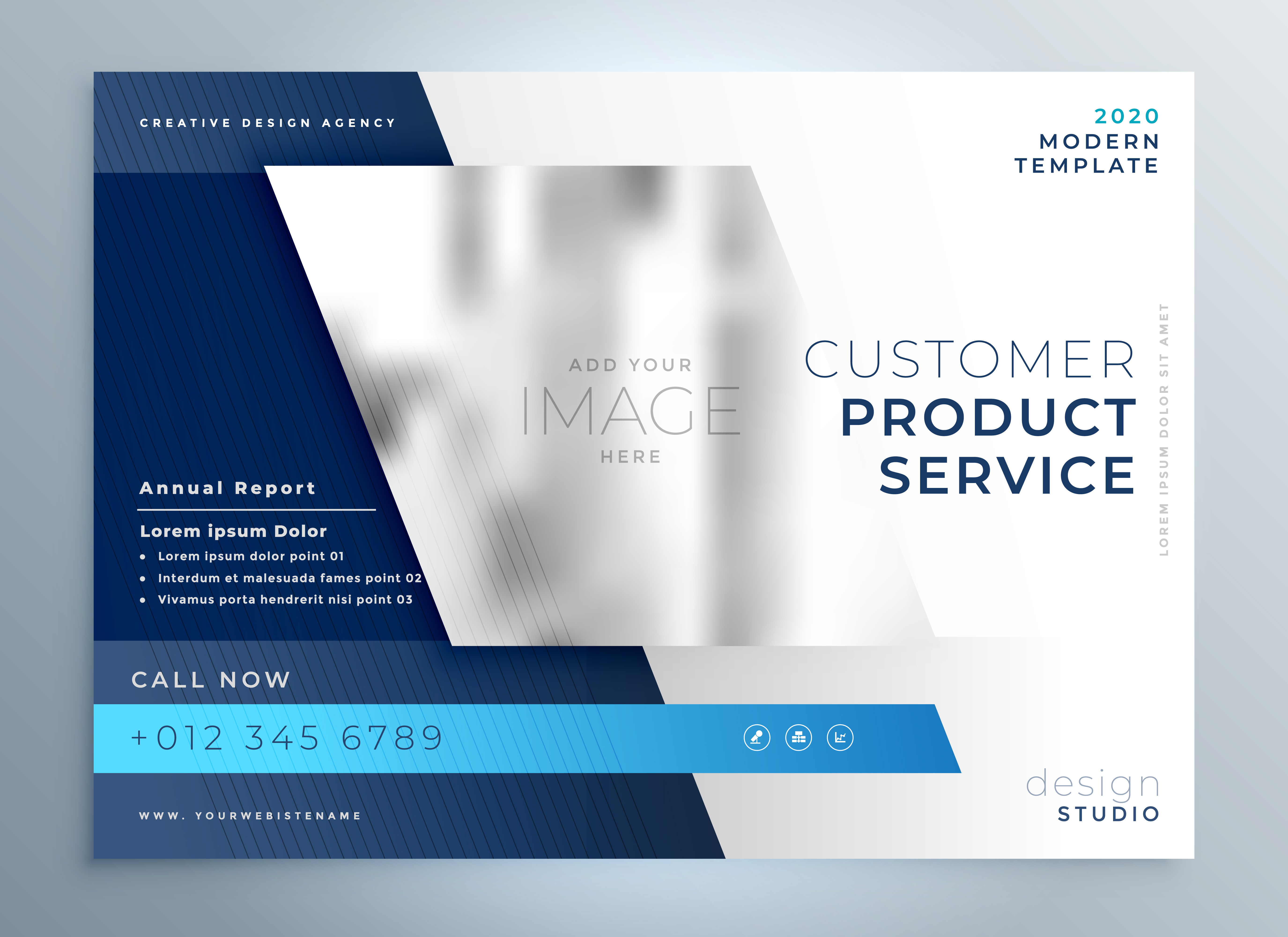 blue business brochure  presentation  template color design 
