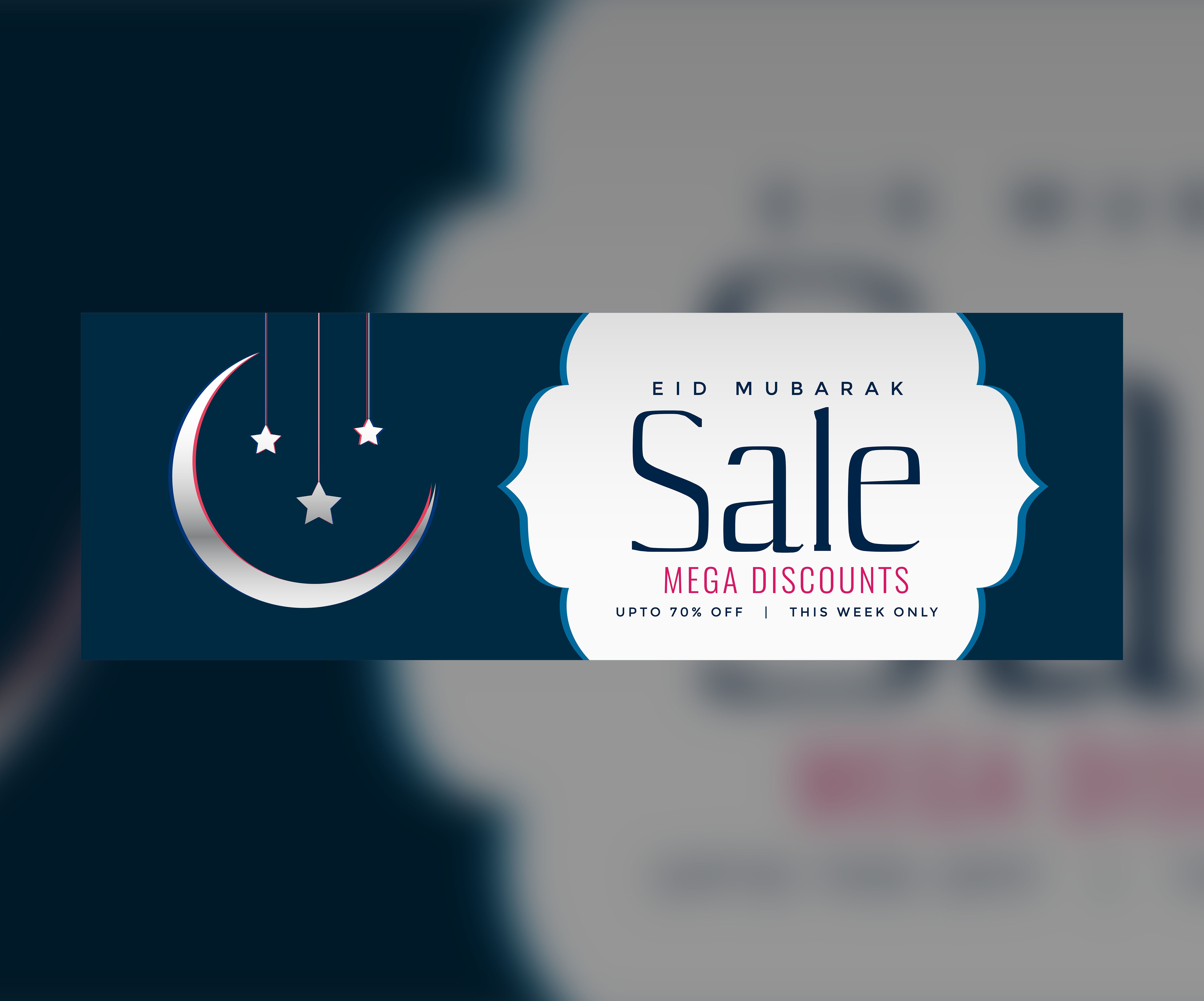 eid sale web banner or header design with crescent moon - Download Free