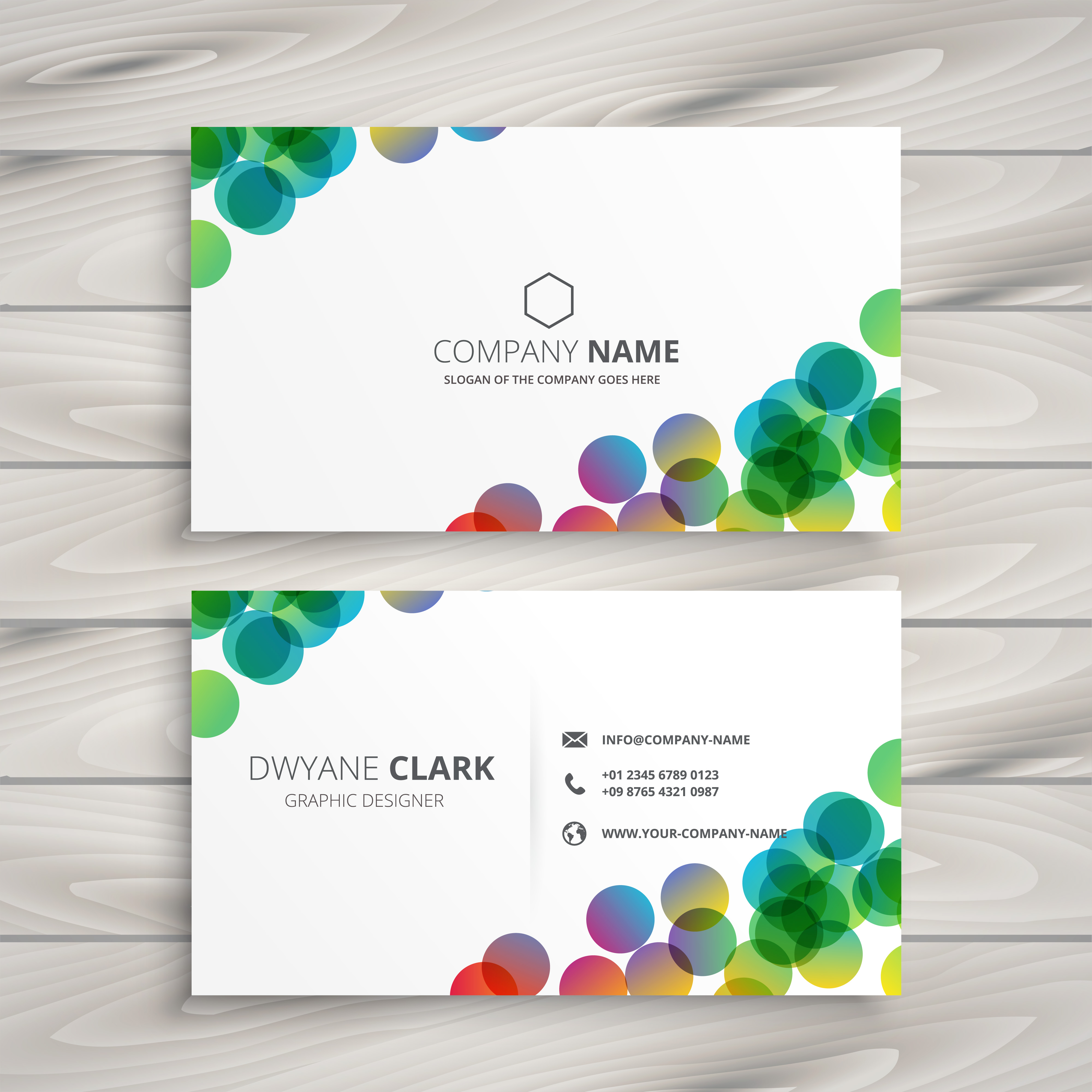 abstract colorful circles business card design - Download ...