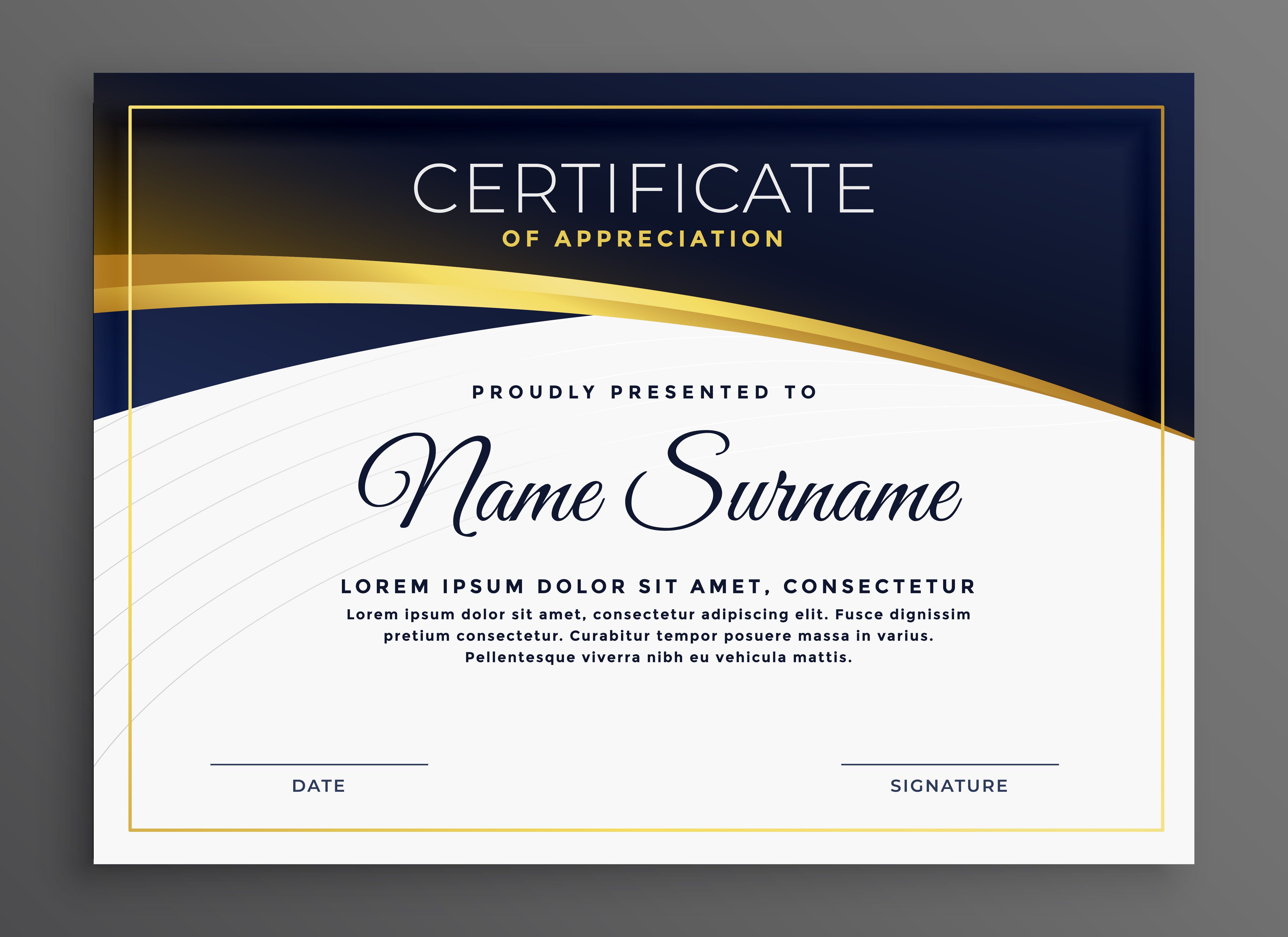 Stylish Modern Diploma Certificate Design - Download Free Vector Art B49