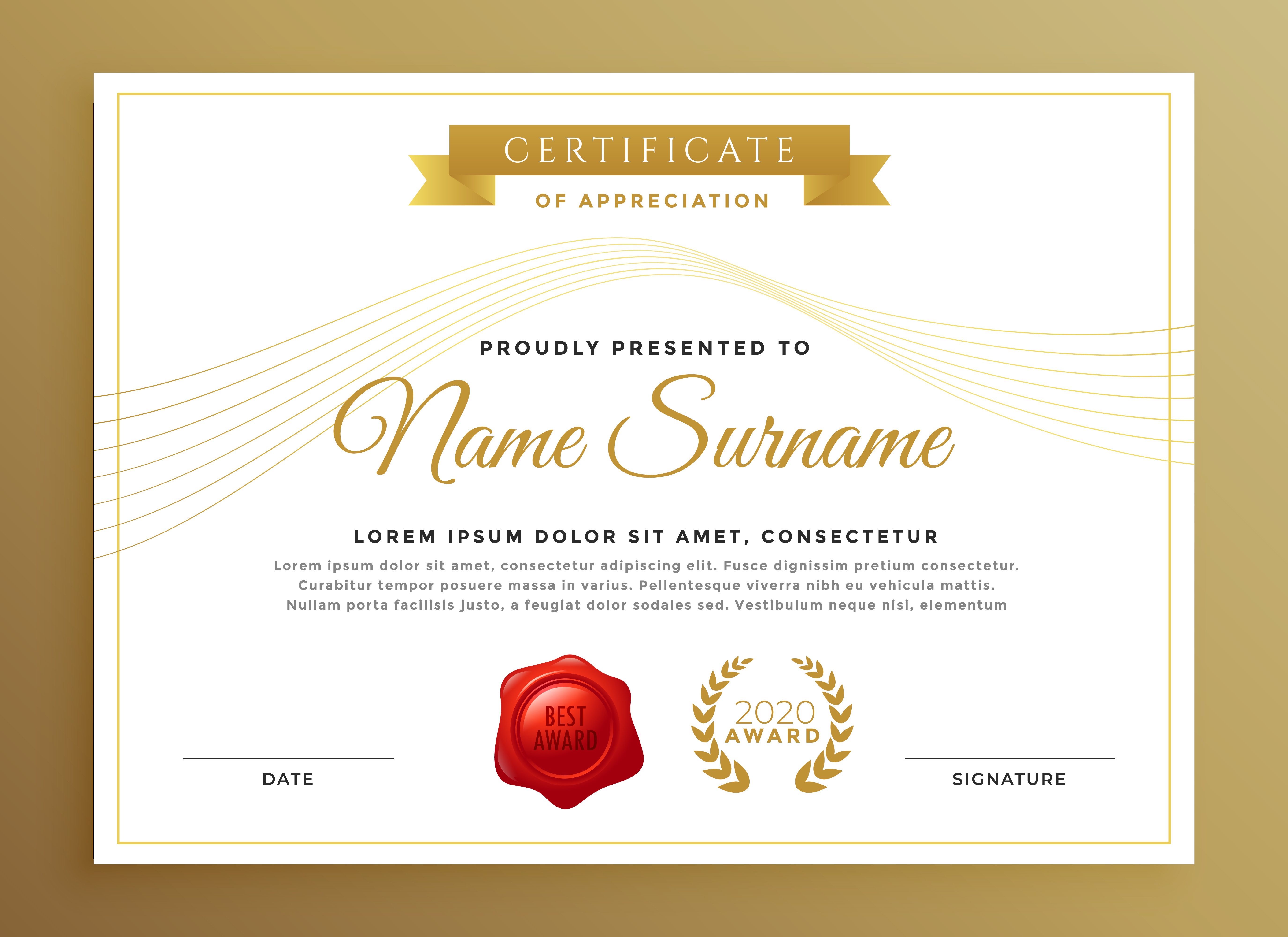 Download clean modern certificate vector design - Download Free ...