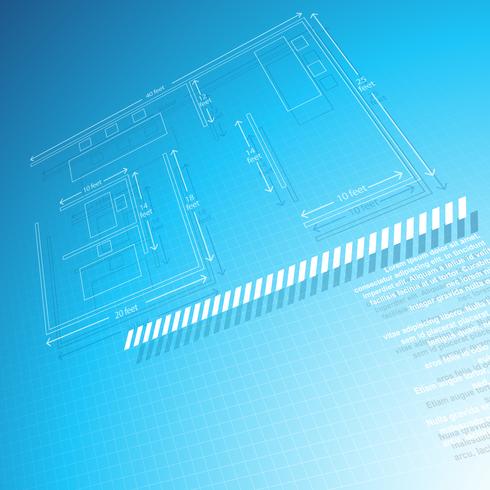 architechural technical drawing vector