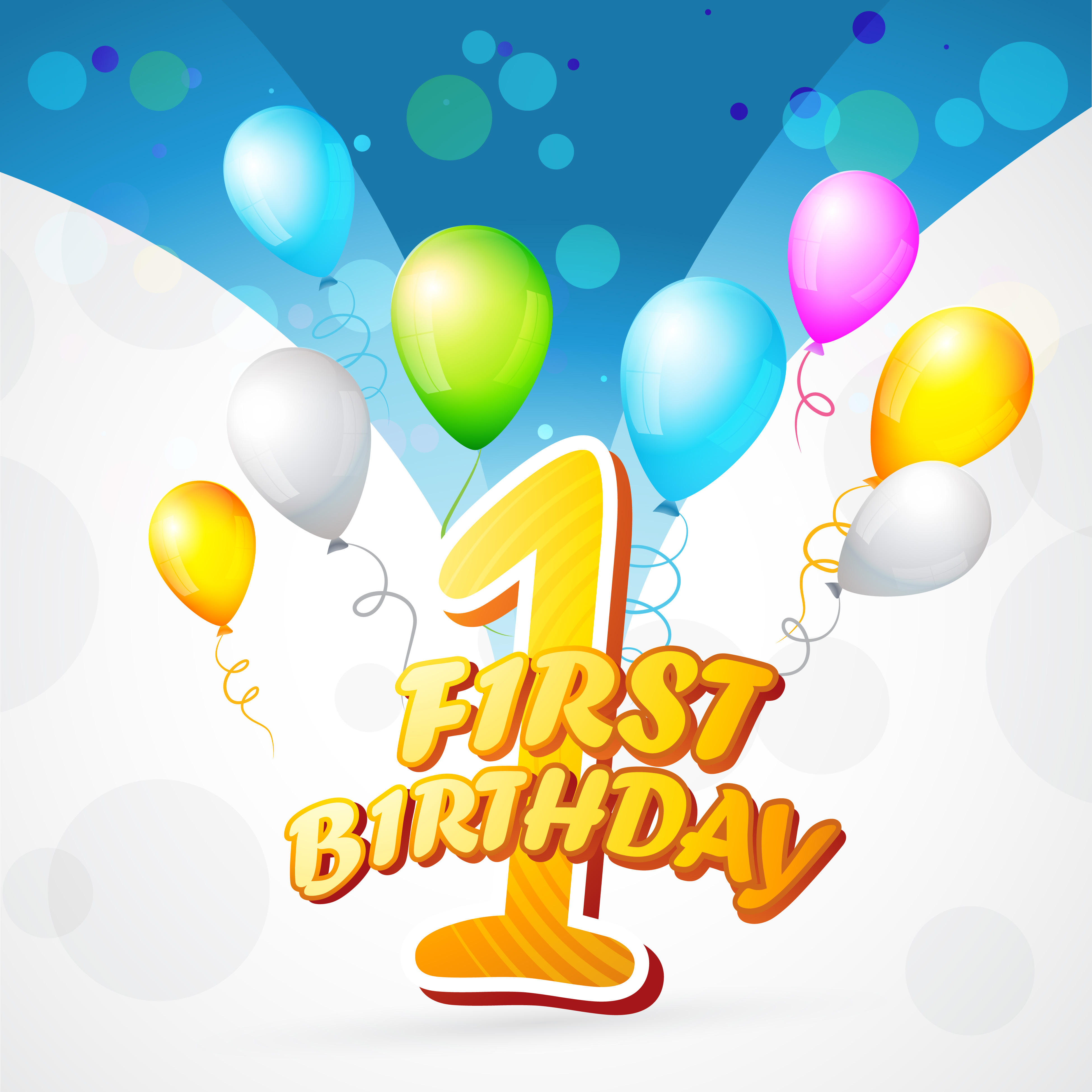 colorful background of first birthday 219270 Vector Art at Vecteezy