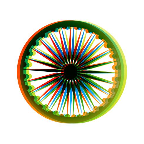 indian flag wheel vector