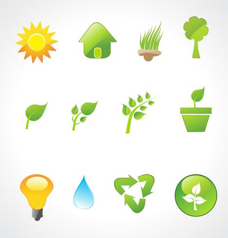 Conjunto de iconos de la ecología vector