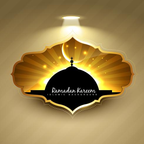 stylish ramadan kareem label vector