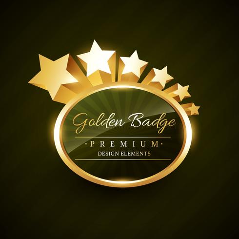 vector golden badge design with stars