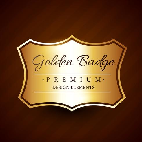 golden premium badge label design element vector