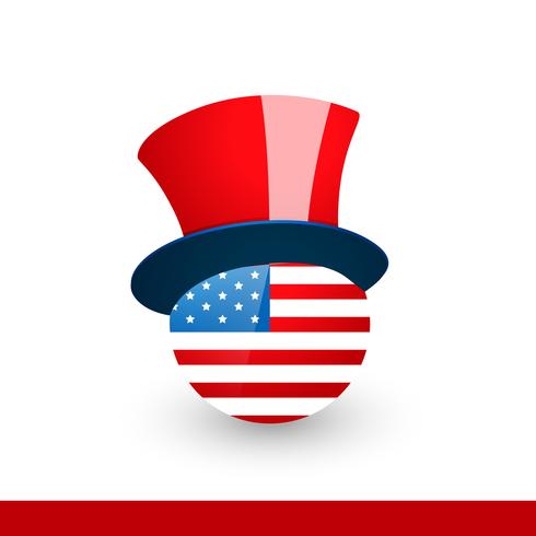 bandera americana con sombrero vector