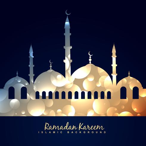 beautiful shiny mosque vector