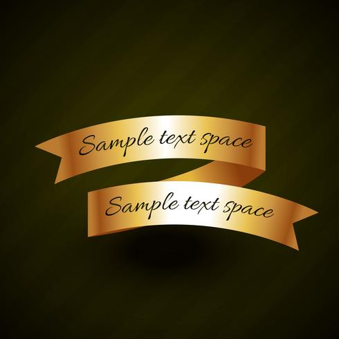 golden ribbon design with space for your text vector