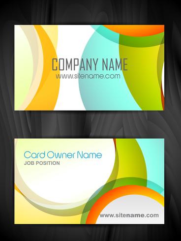 colorful creative business card template vector