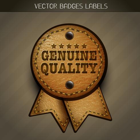 vector genuine leather label