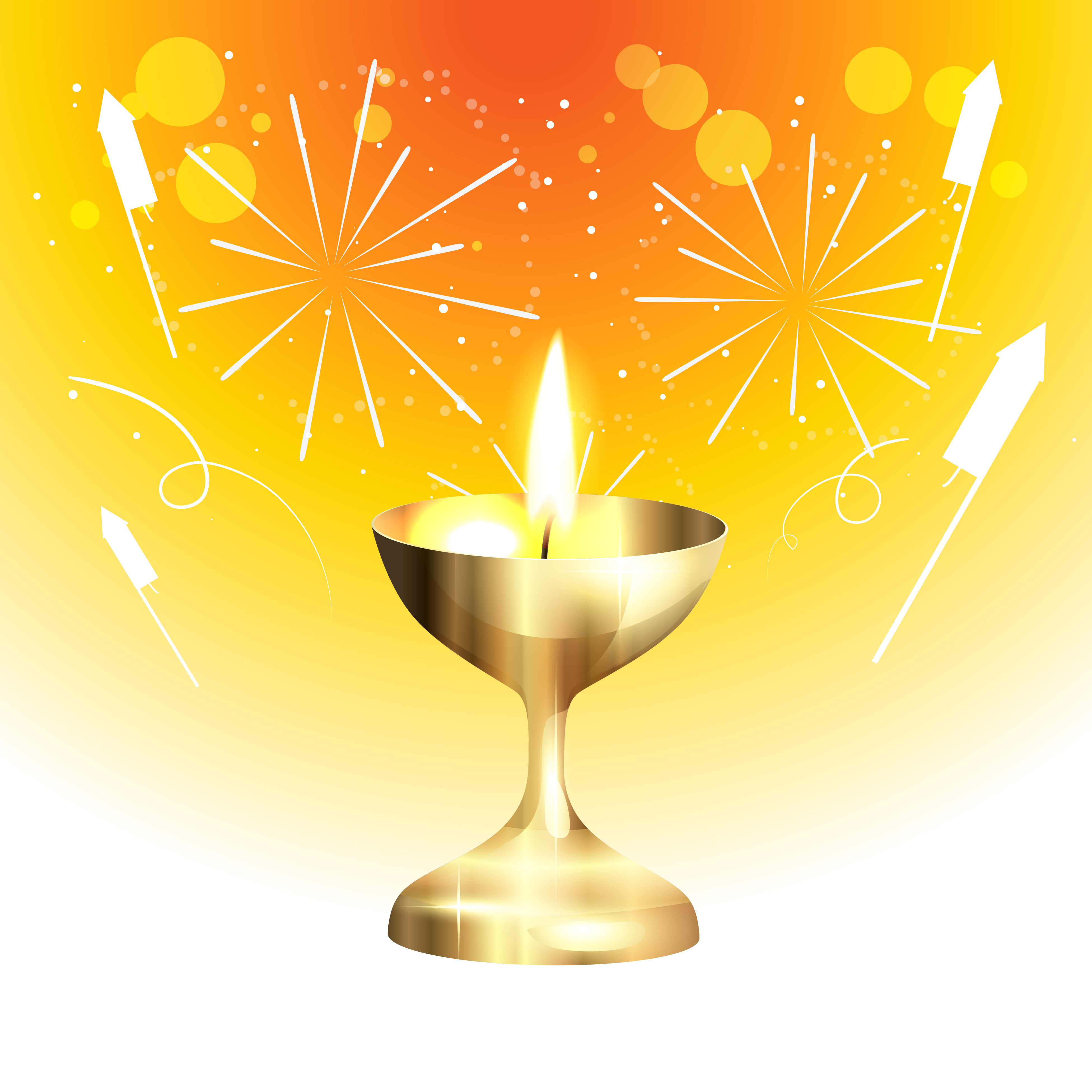 Diwali Diya - Oil lamp for dipawali celebration - Vector illustration