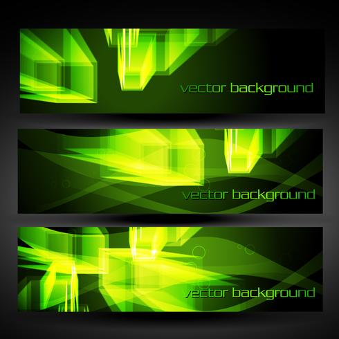 vector green abstract banner set 4