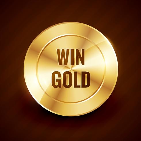 win gold label beautiful vector design