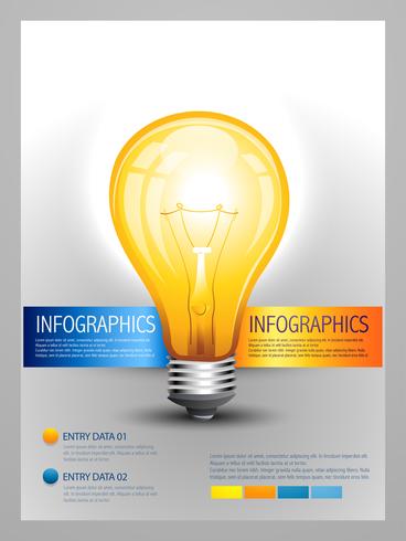 plantilla de infografía de bombilla vector