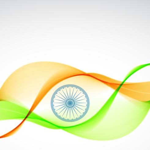 diseño elegante de la bandera india vector