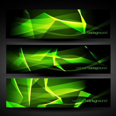 vector green abstract banner set 3