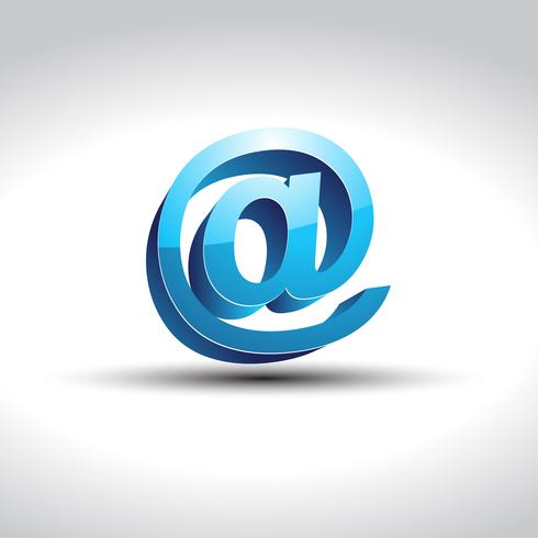 shiny blue email symbol vector