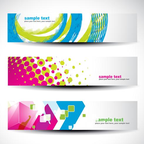abstract header set vector