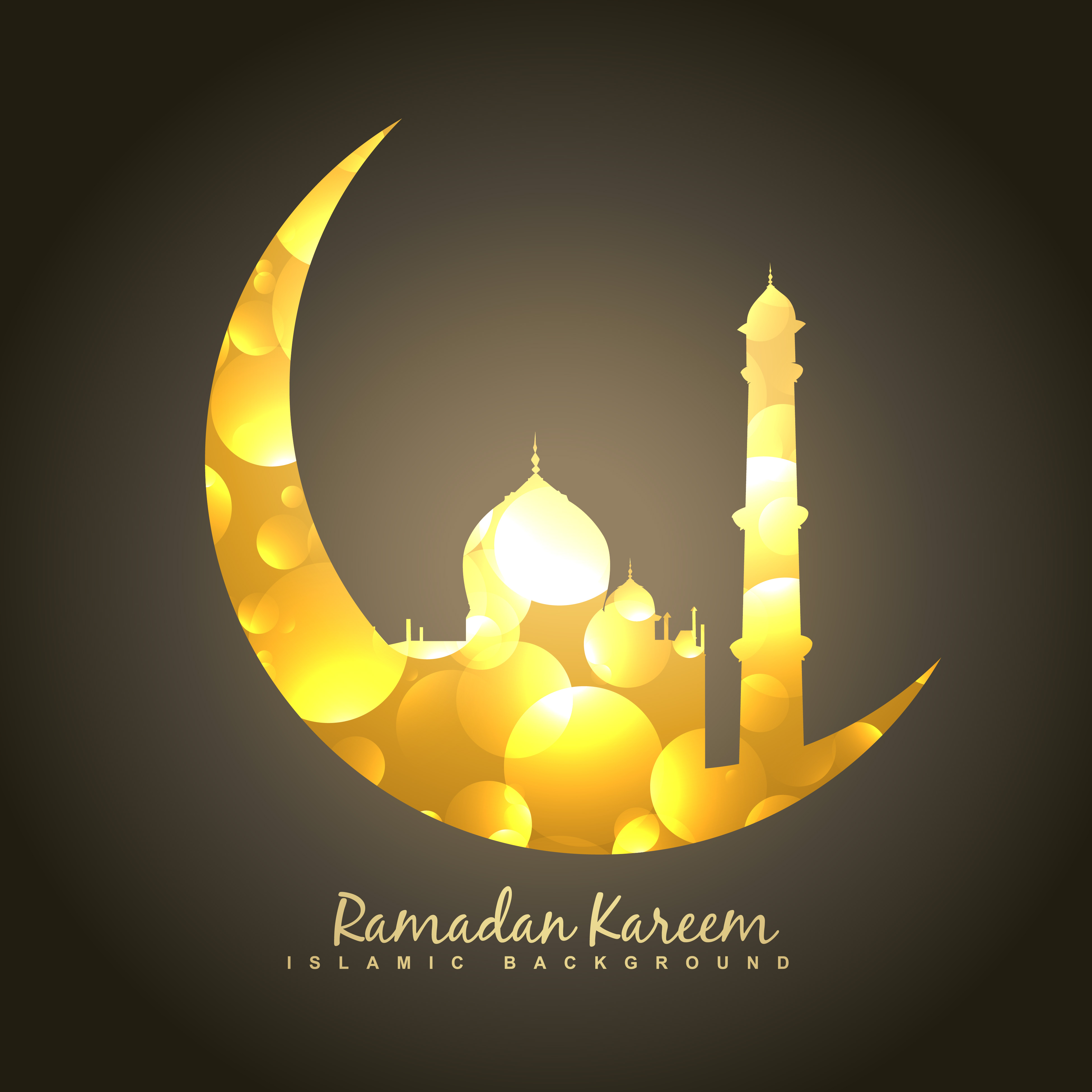 Golden moon and mosque - Download Free Vector Art, Stock 