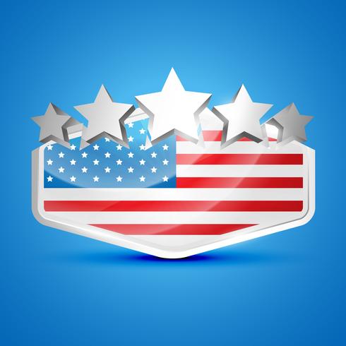 american flag label vector