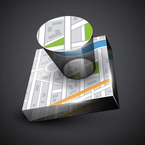perspective street map vector