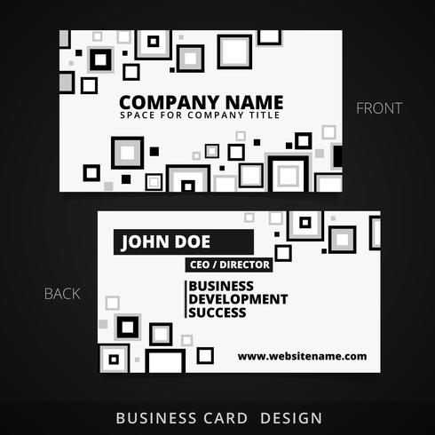 black and white business card vector design