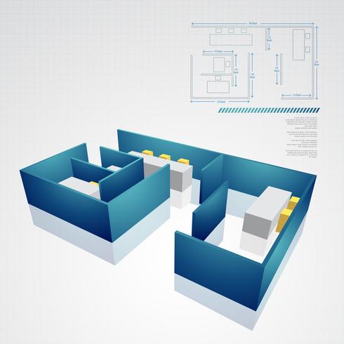 Dibujo técnico de arquitectura. vector