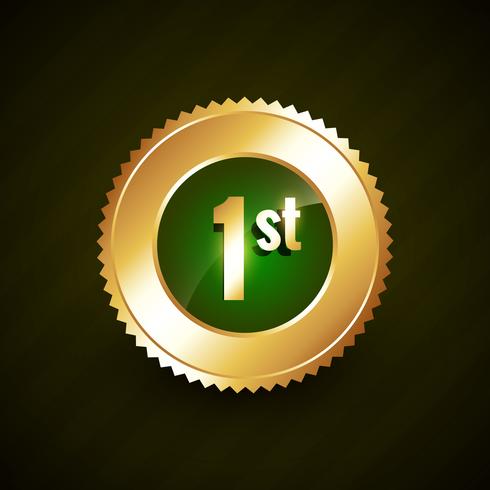 first number vector golden badge design