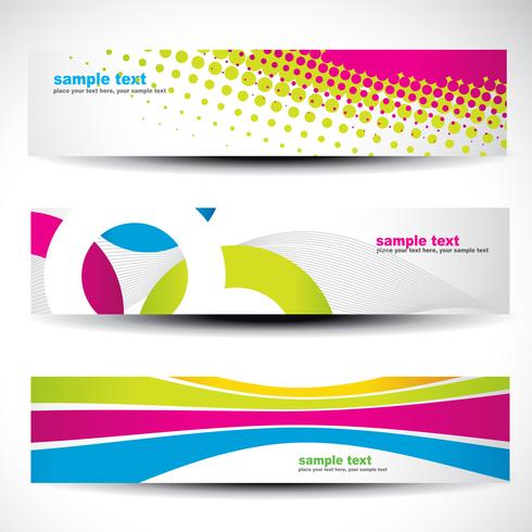 abstract header set vector