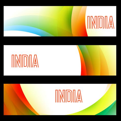 indian flag headers vector