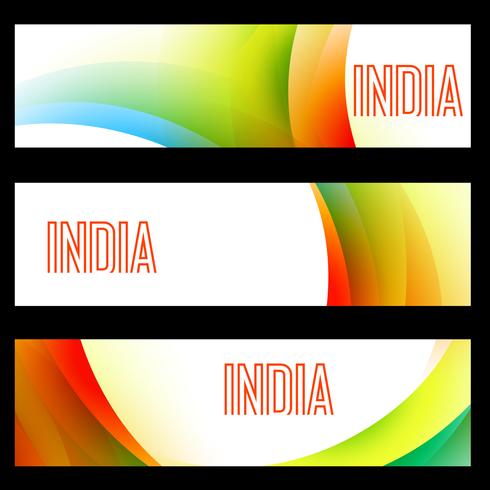 encabezados de bandera india vector