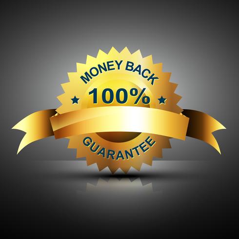 monet back guarantee icon in golden color vector