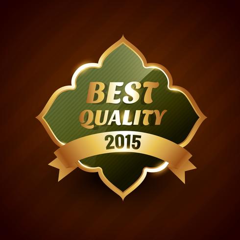 best quality of 2015 golden label badge design symbol vector