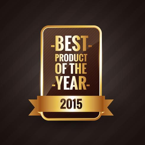 best product of the year 2015 golden label design vector