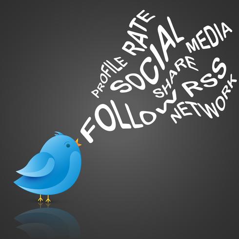 social blue bird vector