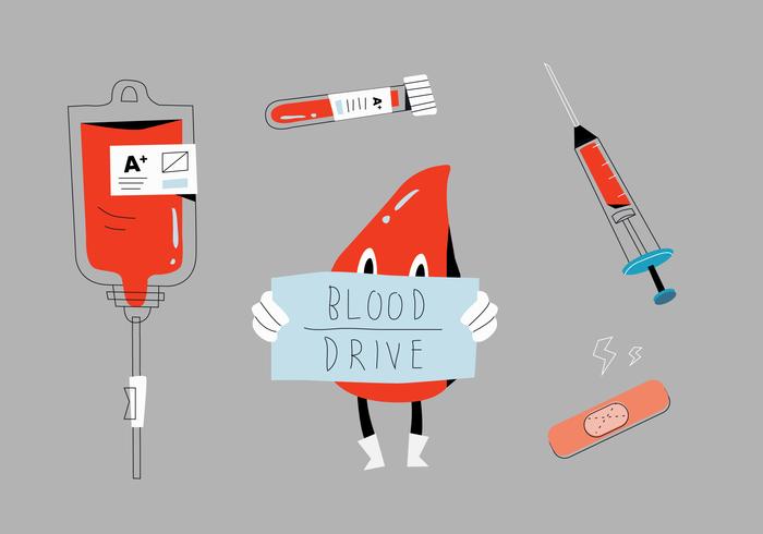 Ilustración de vector de herramientas de unidad de sangre